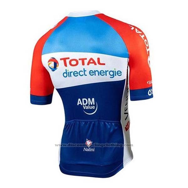 2020 Cycling Jersey Direct Energie Red Blue White Short Sleeve and Bib Short